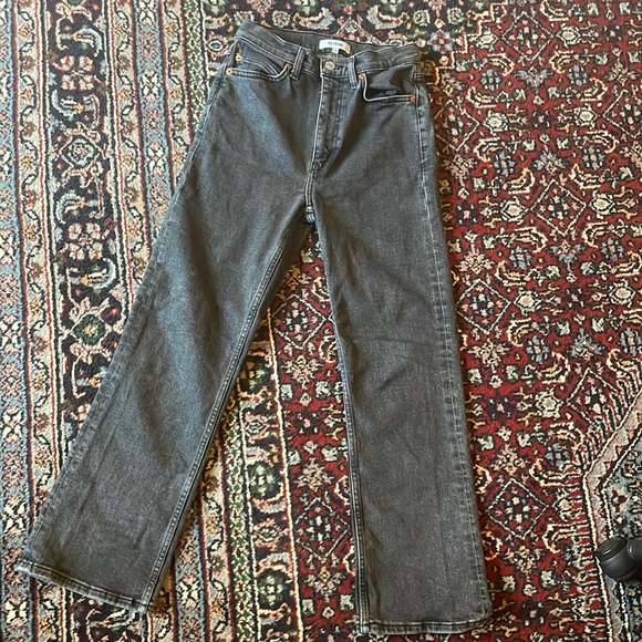 RE/DONE 70s high rise Stove Pipe Jeans in Stoned Noir Size 26 - Picture 3 of 8
